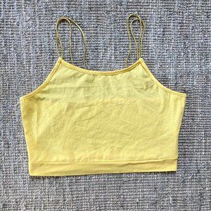 Shein Yellow Cropped Tank Top